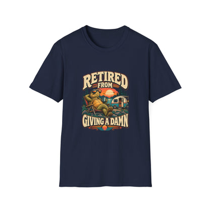 Retired from Giving a Damn T-Shirt | Funny Tortoise Camping Tee