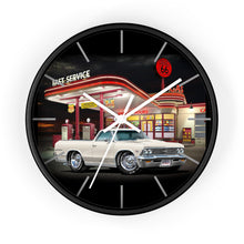 1966 El Camino Classic Car Wall Clock — Retro Route 66 Gas Station Design
