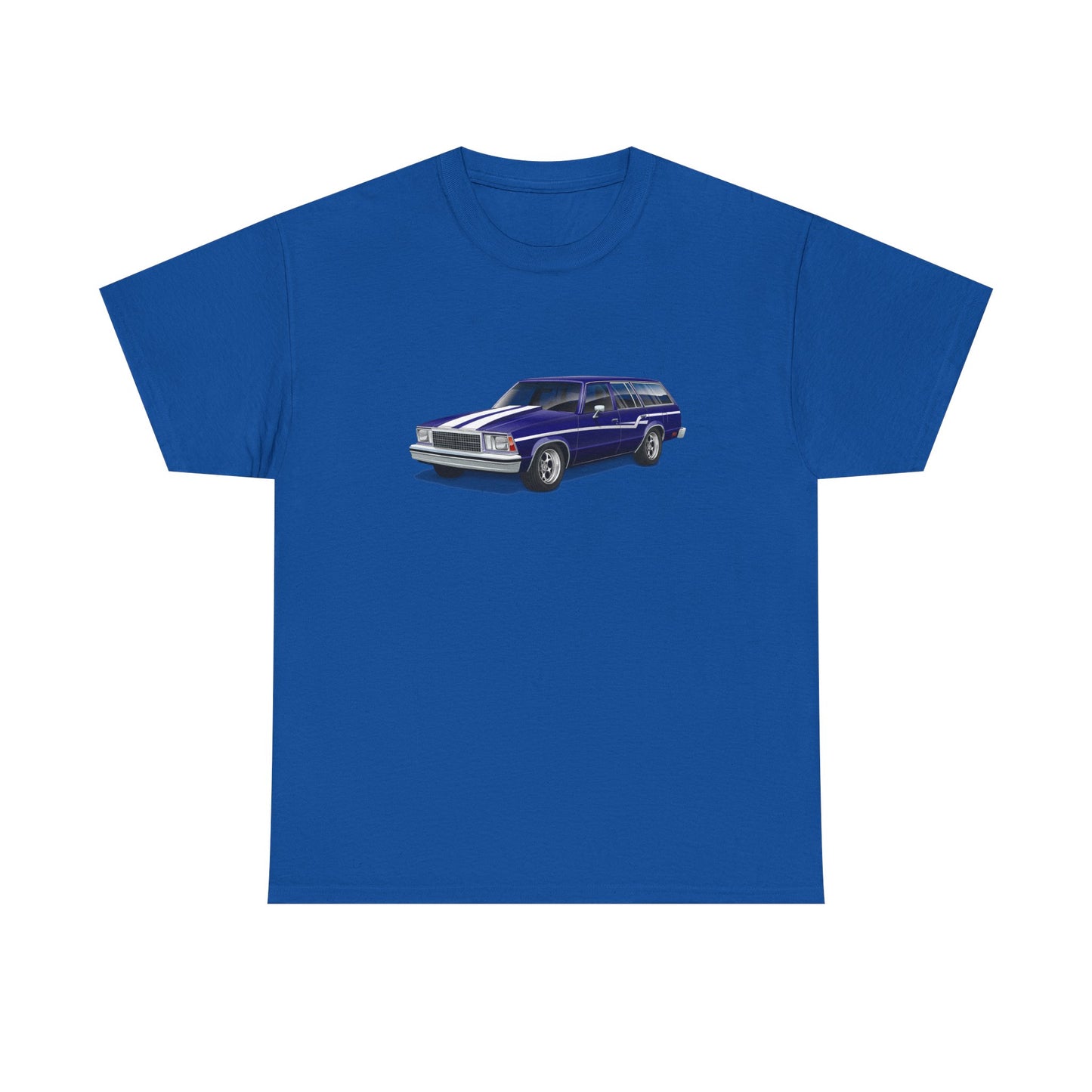 Classic Malibu Station Wagon Tee — Vintage Purple Car Graphic T-Shirt
