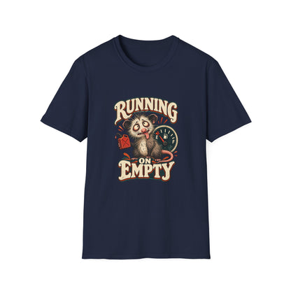 Running on Empty T-Shirt | Funny Opossum Fuel Gauge Tee