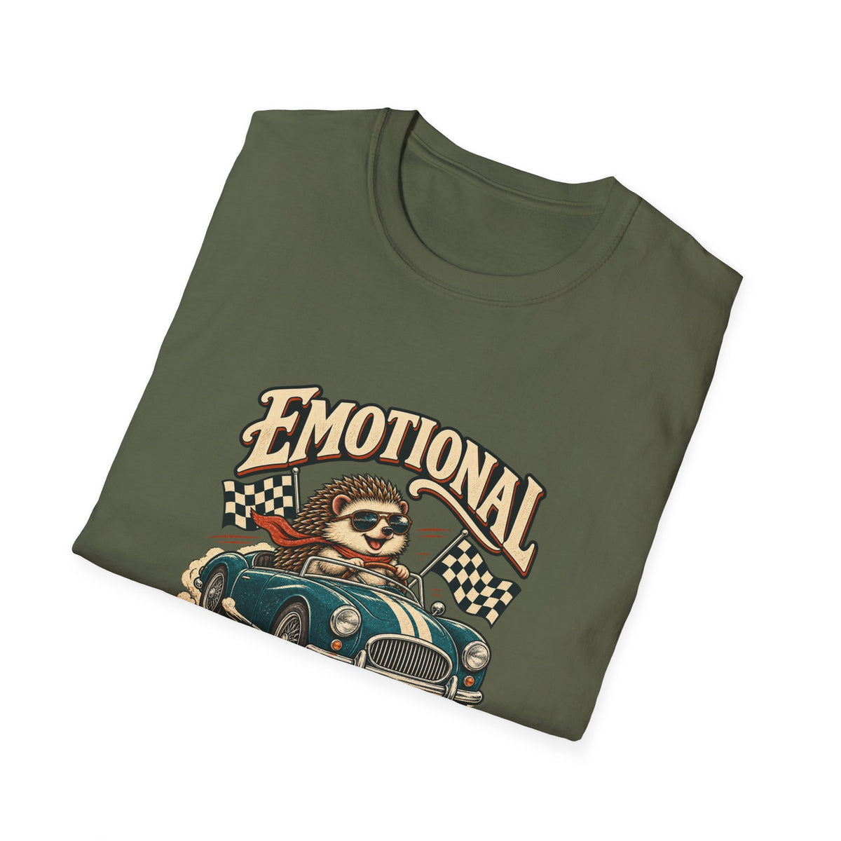 Emotional Support Vehicle T-Shirt | Funny Hedgehog Car Tee