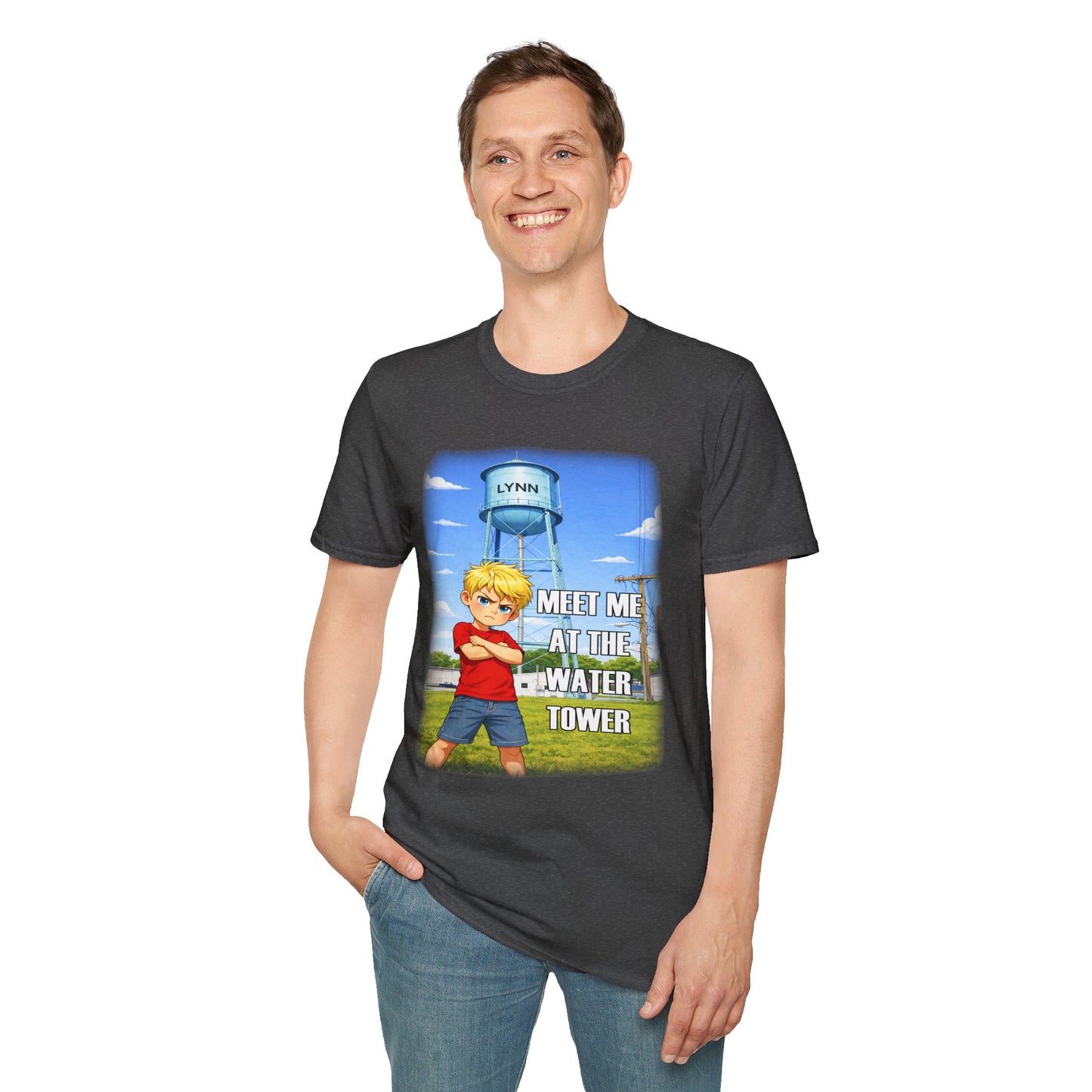 Meet Me at the Water Tower T-Shirt — Cartoon Water Tower Design