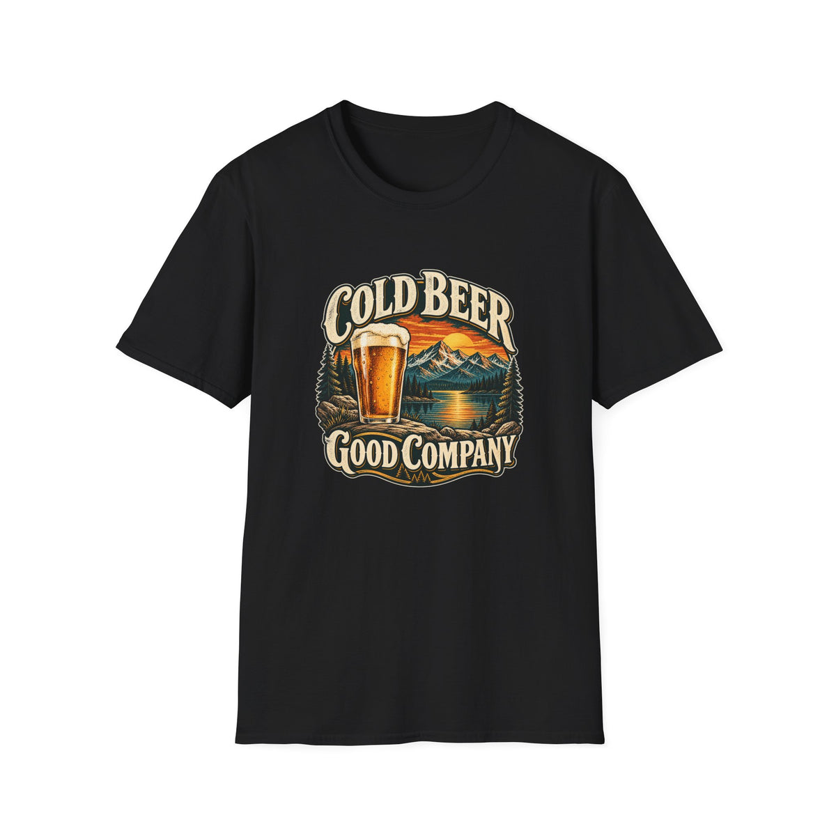 Cold Beer Good Company T-Shirt | Mountain Lake Graphic Tee
