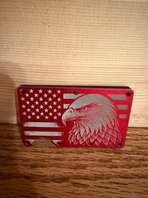 Laser Engraved Unisex Solid Color Aluminum Alloy Open Wallets