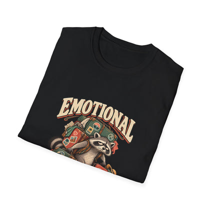 Emotional Baggage T-Shirt | Funny Raccoon Travel Tee