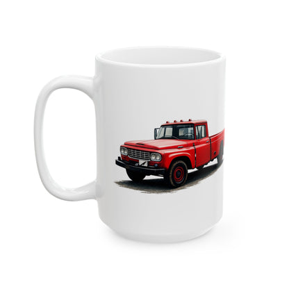 Red Truck Ceramic Mug, (15oz)