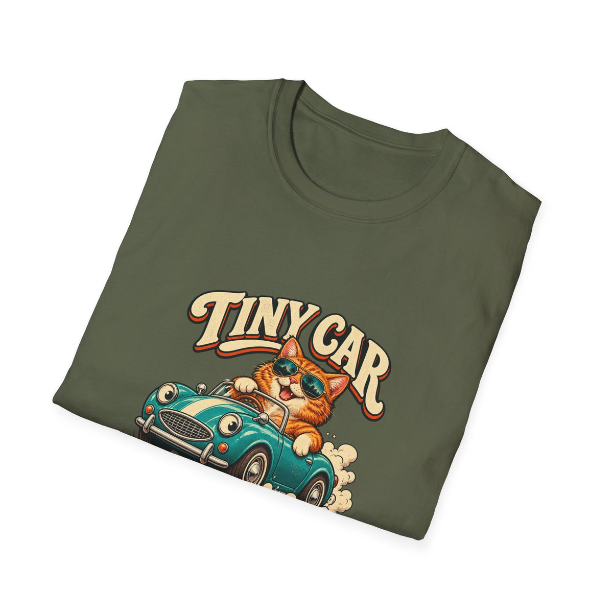 Tiny Car Big Attitude T-Shirt | Funny Cat Driver Tee