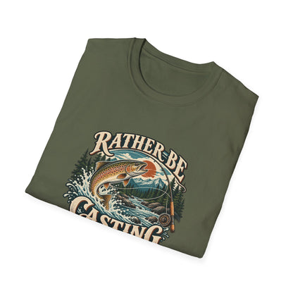 Rather Be Casting T-Shirt | Vintage Trout Fly Fishing Tee