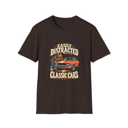 Easily Distracted by Classic Cars T-Shirt | Funny Garage Tee