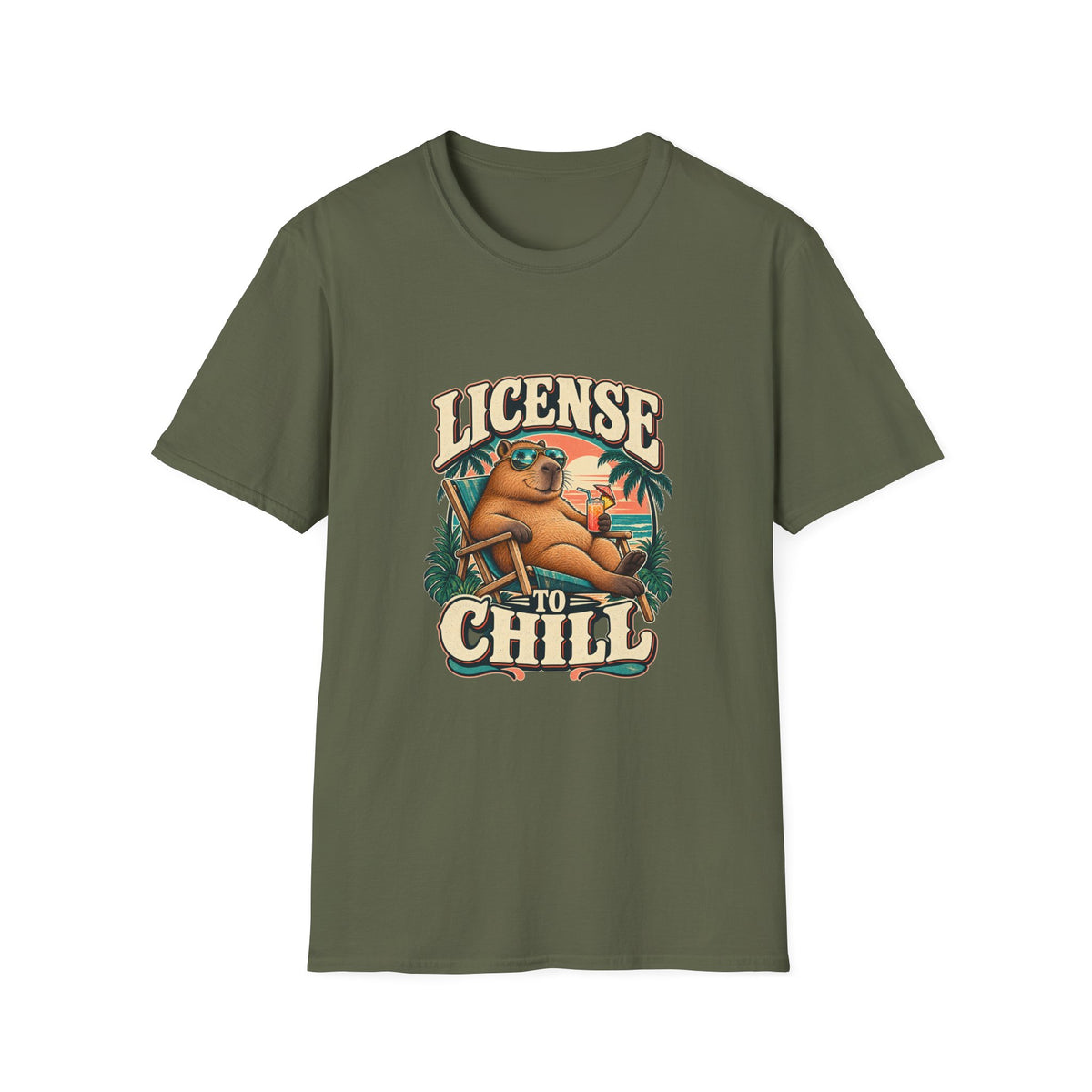 License to Chill T-Shirt | Funny Capybara Vacation Tee