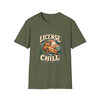 License to Chill T-Shirt | Funny Capybara Vacation Tee