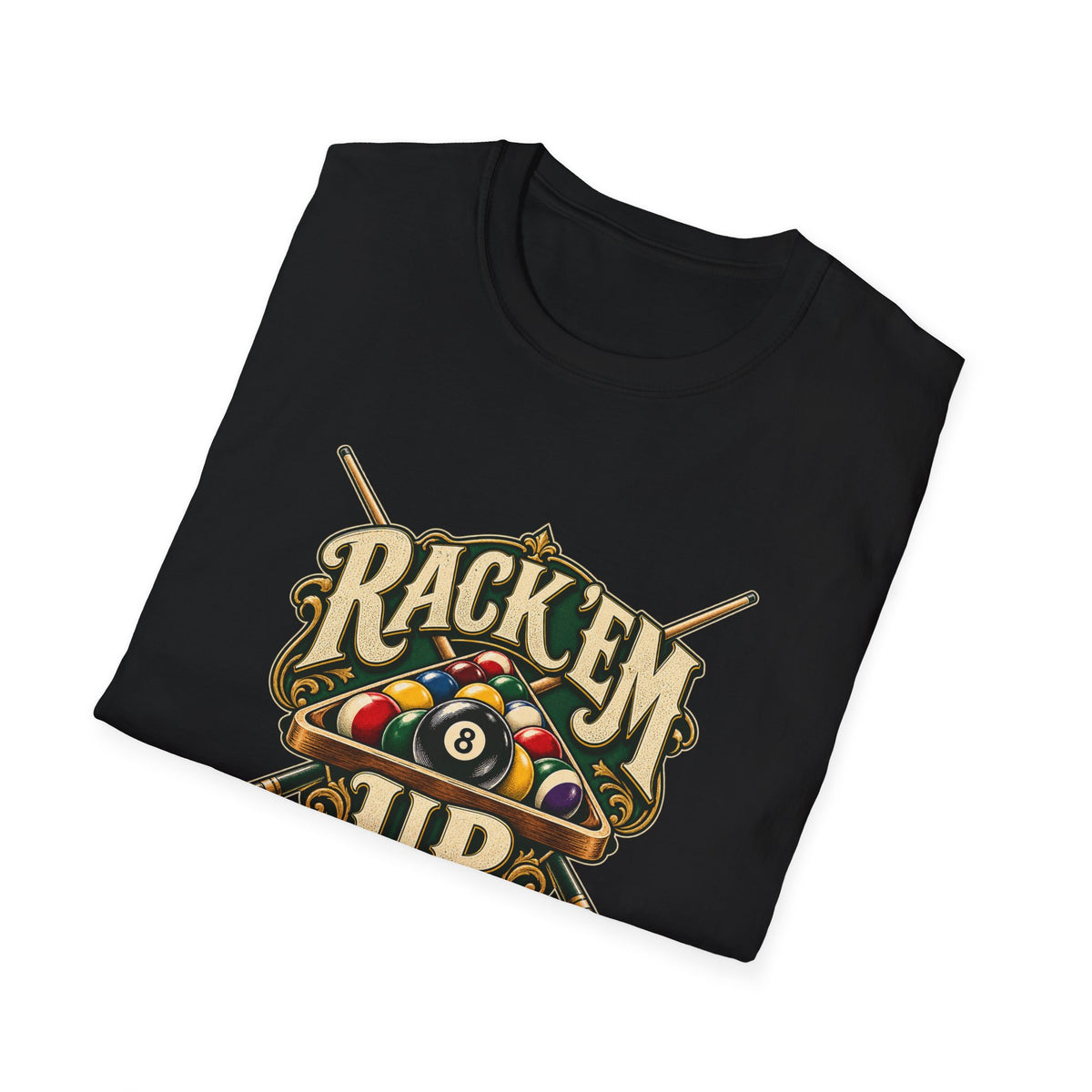 Rack 'Em Up T-Shirt | Vintage Billiards 8 Ball Pool Tee