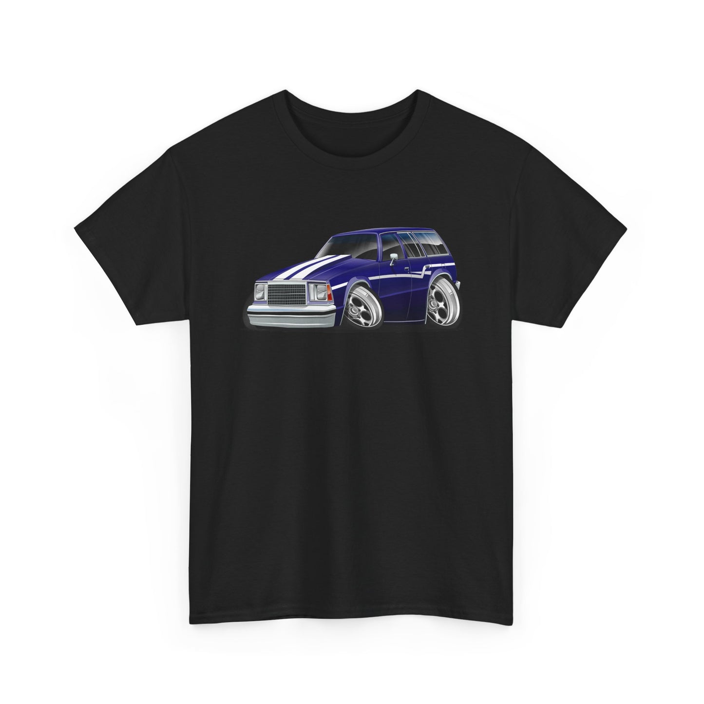 Classic Malibu Blue Wagon Tee — Retro Station Wagon Car Graphic T-Shirt