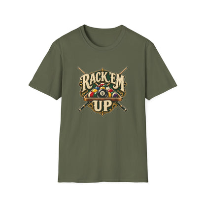 Rack 'Em Up T-Shirt | Vintage Billiards 8 Ball Pool Tee