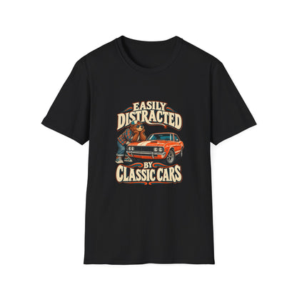 Easily Distracted by Classic Cars T-Shirt | Funny Garage Tee