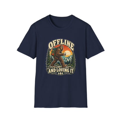 Offline and Loving It Bigfoot T-Shirt | Vintage Camping & Hiking Tee