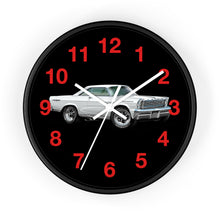 Classic Muscle Car Wall Clock — Retro White 1965 Ford Galaxie Timepiece with Red Numerals