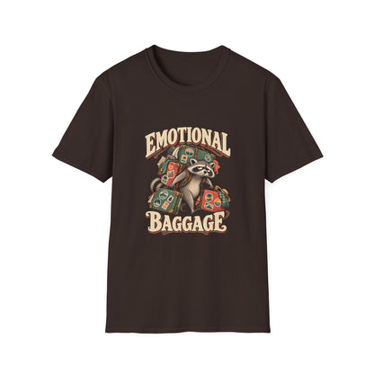 Emotional Baggage T-Shirt | Funny Raccoon Travel Tee