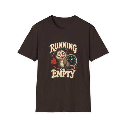 Running on Empty T-Shirt | Funny Opossum Fuel Gauge Tee
