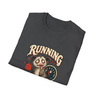 Running on Empty T-Shirt | Funny Opossum Fuel Gauge Tee
