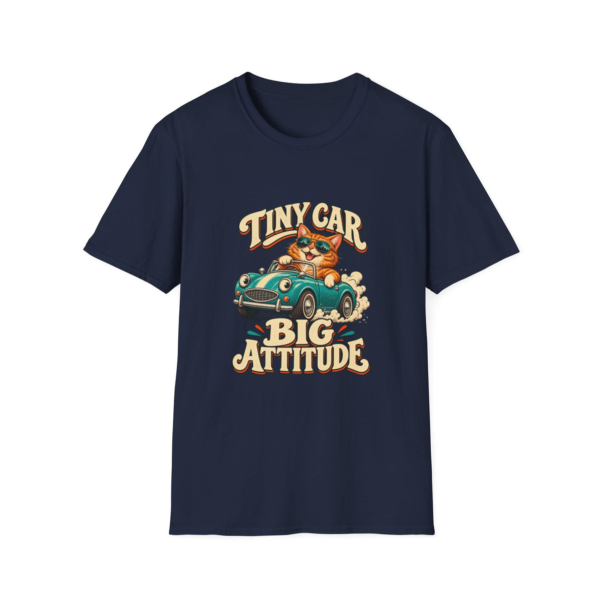 Tiny Car Big Attitude T-Shirt | Funny Cat Driver Tee