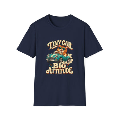 Tiny Car Big Attitude T-Shirt | Funny Cat Driver Tee