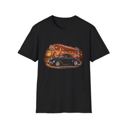 Route 66 Classic 1941 American Willys Car Gas Station T-Shirt