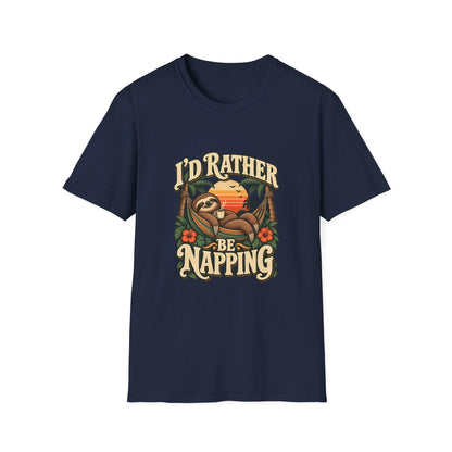 I'd Rather Be Napping T-Shirt | Funny Sloth Hammock Tee