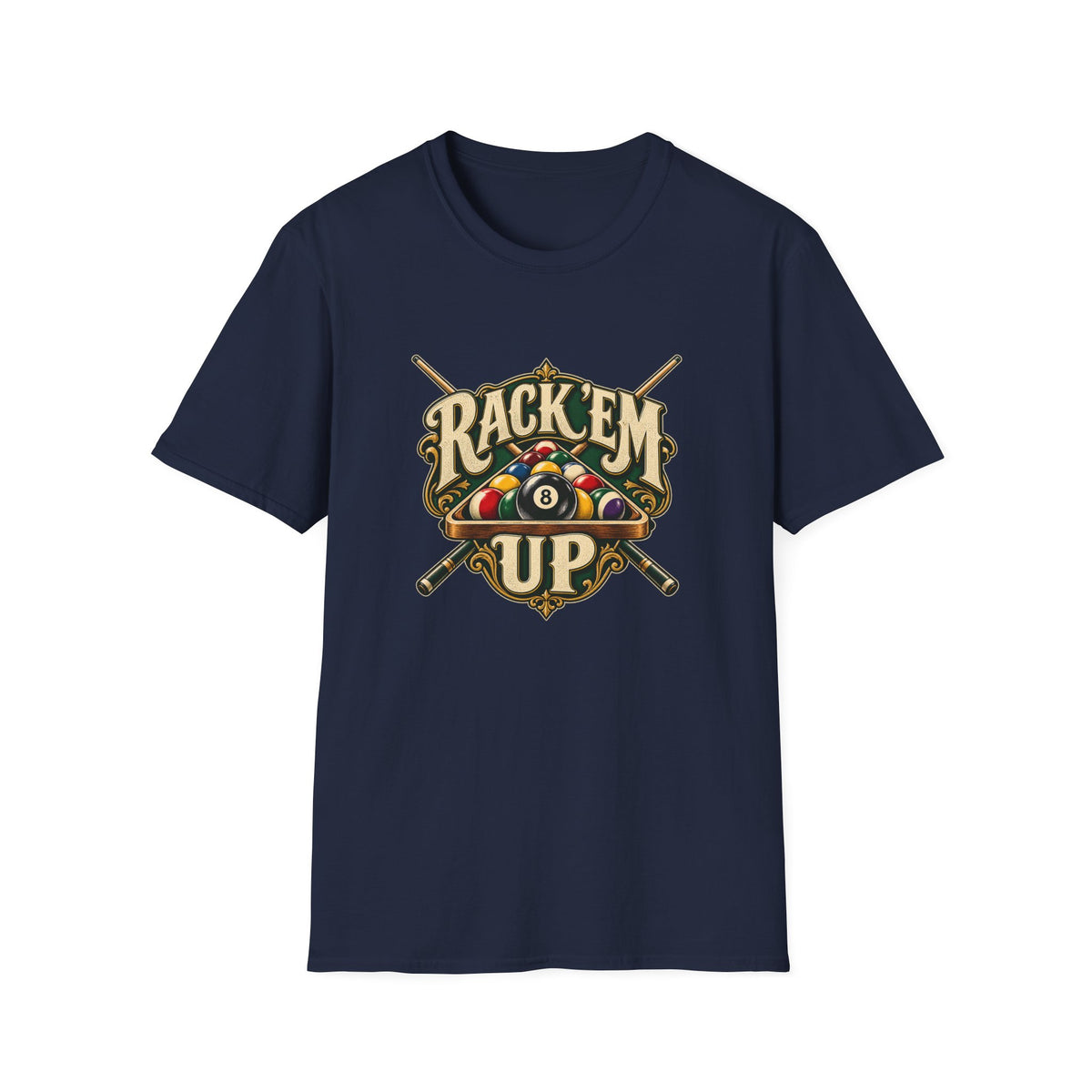 Rack 'Em Up T-Shirt | Vintage Billiards 8 Ball Pool Tee