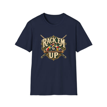 Rack 'Em Up T-Shirt | Vintage Billiards 8 Ball Pool Tee