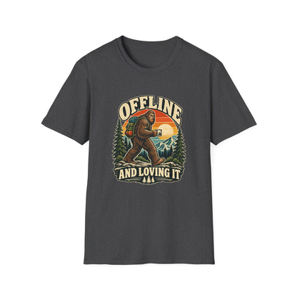 Offline and Loving It Bigfoot T-Shirt | Vintage Camping & Hiking Tee