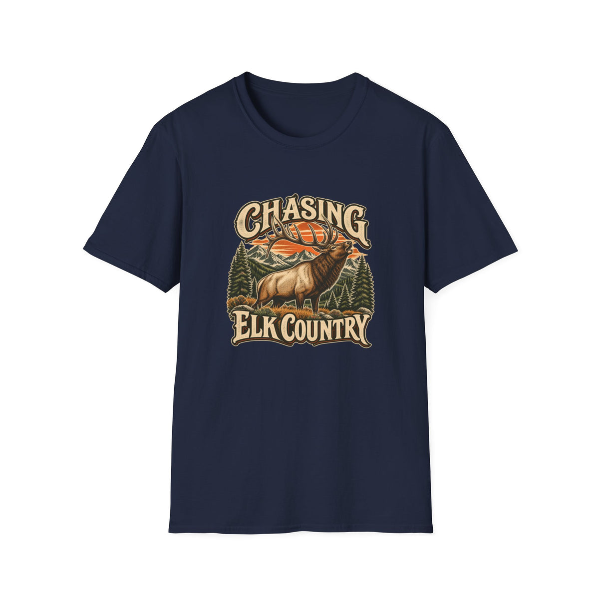 Chasing Elk Country T-Shirt | Vintage Elk Hunting Mountain Tee