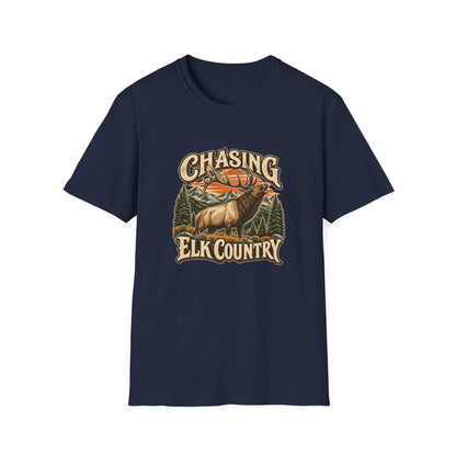 Chasing Elk Country T-Shirt | Vintage Elk Hunting Mountain Tee