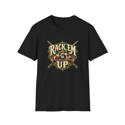 Rack 'Em Up T-Shirt | Vintage Billiards 8 Ball Pool Tee