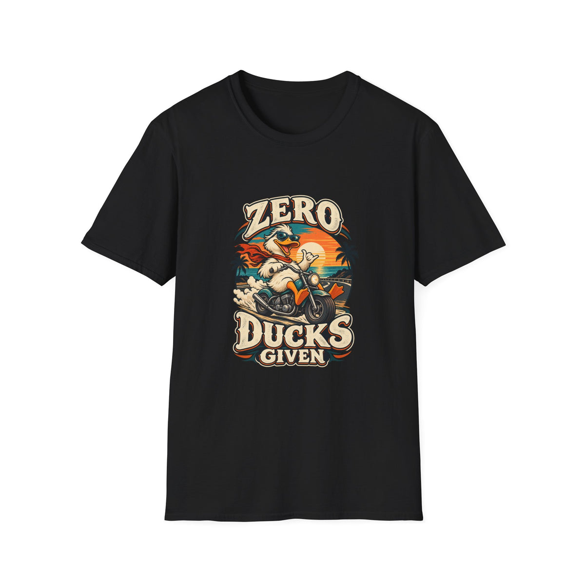 Zero Ducks Given T-Shirt | Funny Duck Motorcycle Tee