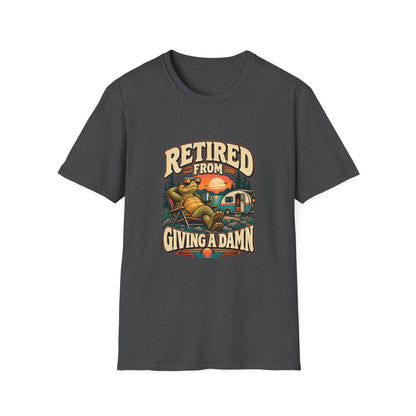 Retired from Giving a Damn T-Shirt | Funny Tortoise Camping Tee