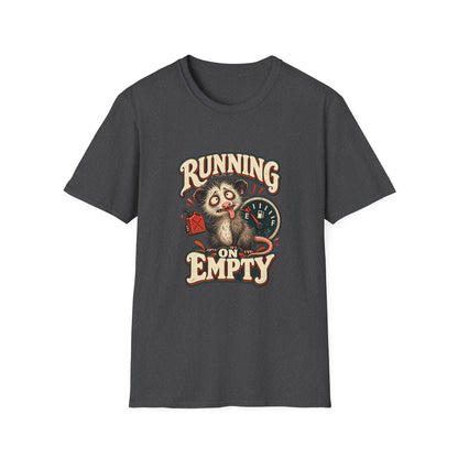Running on Empty T-Shirt | Funny Opossum Fuel Gauge Tee
