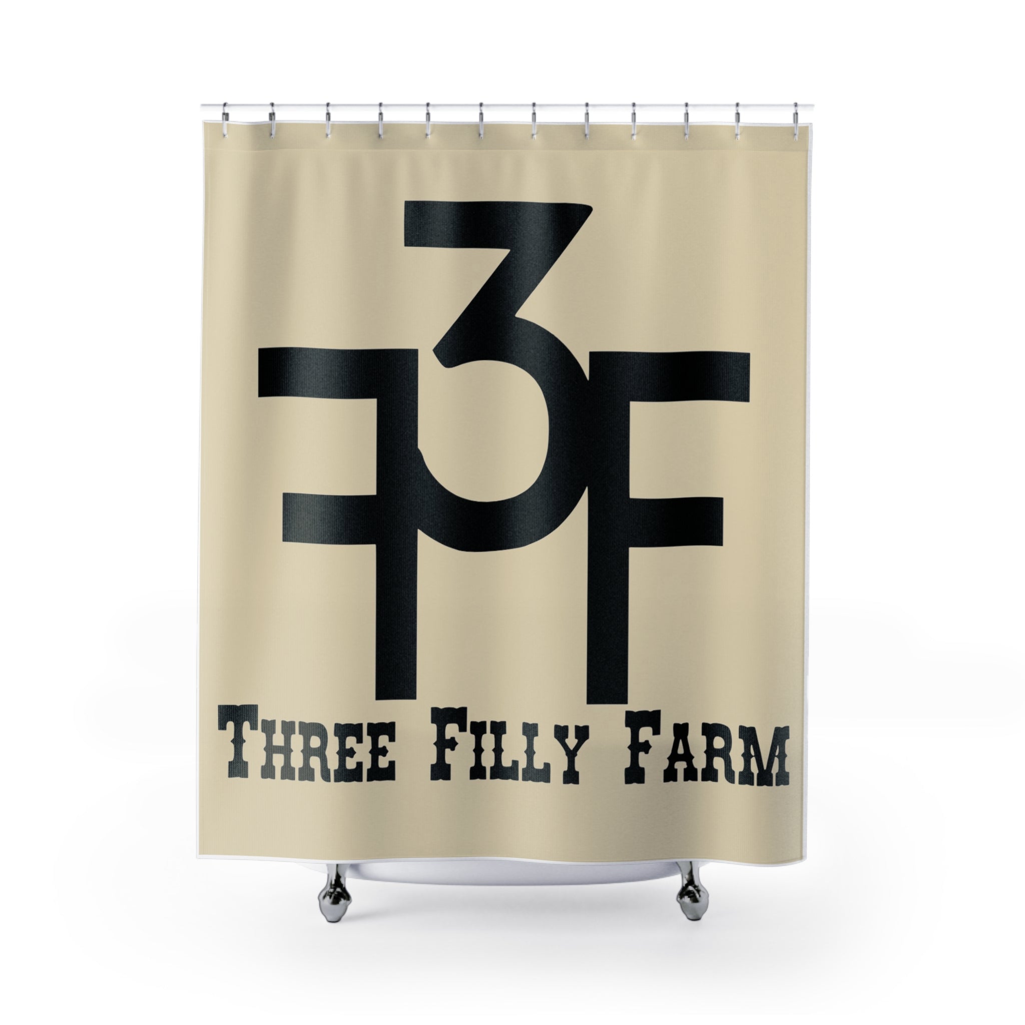 Modern Farmhouse Shower Curtain - Three Filly Farm Design