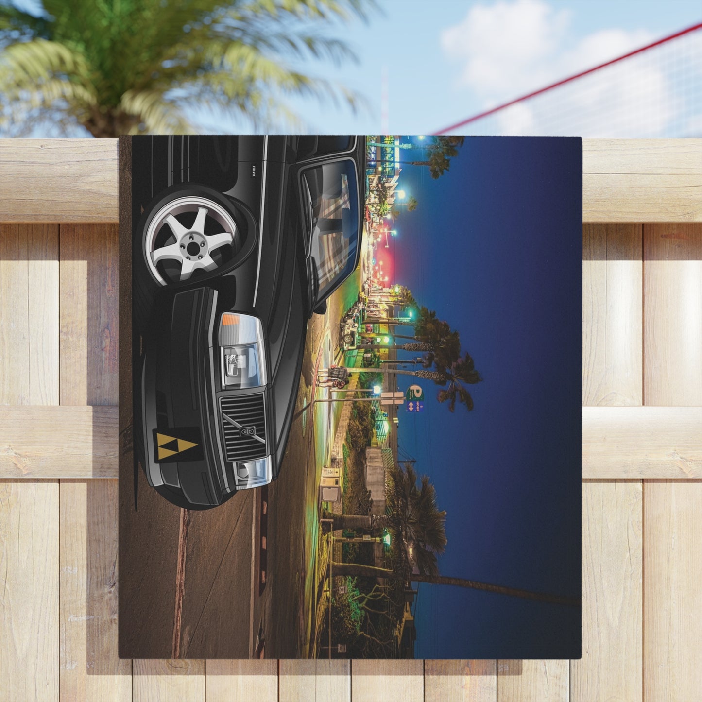 1988 Gloss Black Volvo Beach Towel