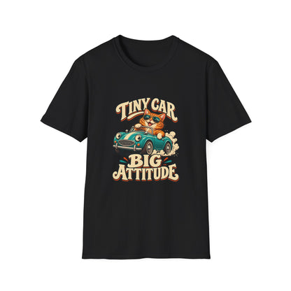 Tiny Car Big Attitude T-Shirt | Funny Cat Driver Tee