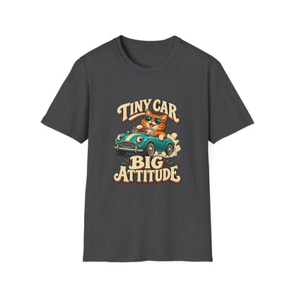 Tiny Car Big Attitude T-Shirt | Funny Cat Driver Tee