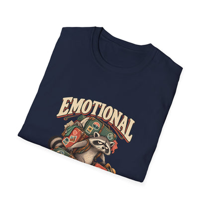 Emotional Baggage T-Shirt | Funny Raccoon Travel Tee