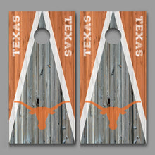 Texas Longhorns Wood Triangle Design Cornhole Wraps Decals set