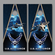Air Force F-16 and F-22 Jets Corn Hole Board Decal Wraps