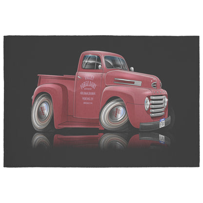 1948 Ford Pickup Truck Cartoon Hot Rod Rug 5 Sizes