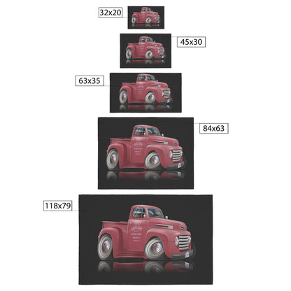 1948 Ford Pickup Truck Cartoon Hot Rod Rug 5 Sizes