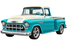 Turquoise & Cream 1955 Chevrolet 3100 transparent classic pickup decal artwork