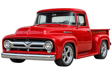 Cherry Red 1956 Ford F-100 transparent classic pickup decal artwork