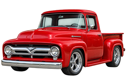 Cherry Red 1956 Ford F-100 transparent classic pickup decal artwork