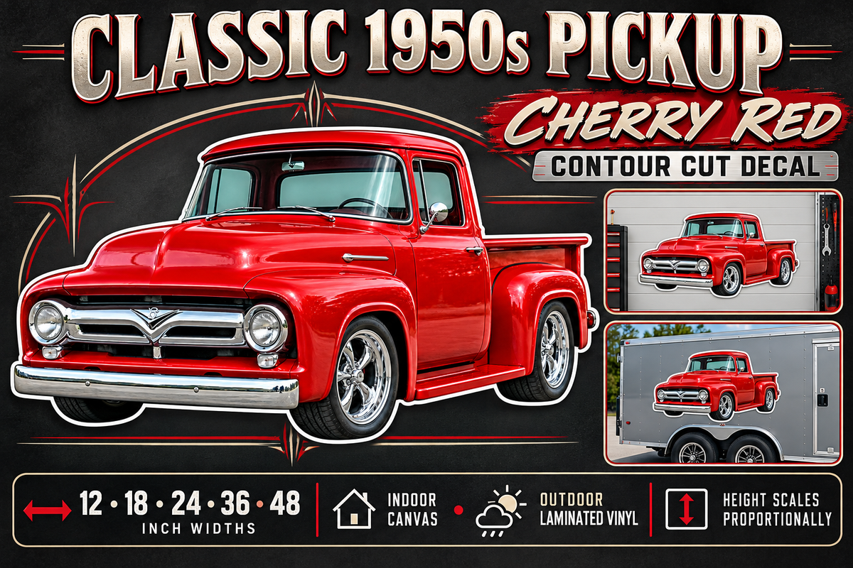 Cherry Red 1956 Ford F-100 decal product showcase